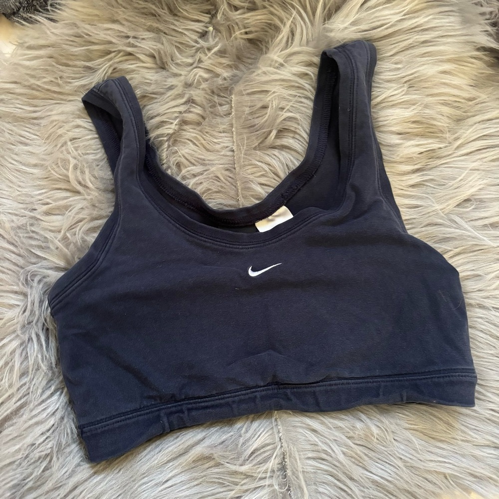 Vintage Nike Navy Blue Unpadded Racerback Sports Bra XL Youth